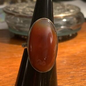 Vintage Sterling Carnelian Ring 6.57 grams
